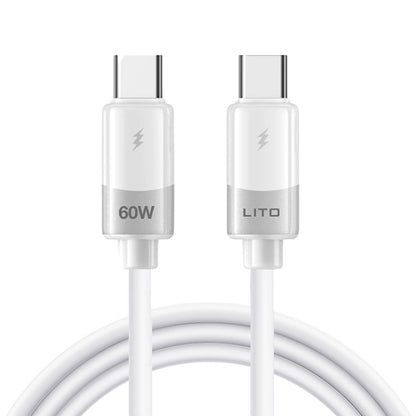 Daten- und Ladekabel USB-C - USB-C Lito LD07, 60W, 1m, Weiß