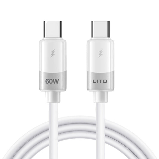 Daten- und Ladekabel USB-C - USB-C Lito LD07, 60W, 1m, Weiß