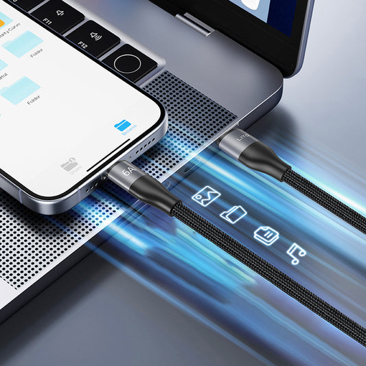 Daten- und Ladekabel USB-C - USB-C Lito LD25CC, 100W, 2m, Grau