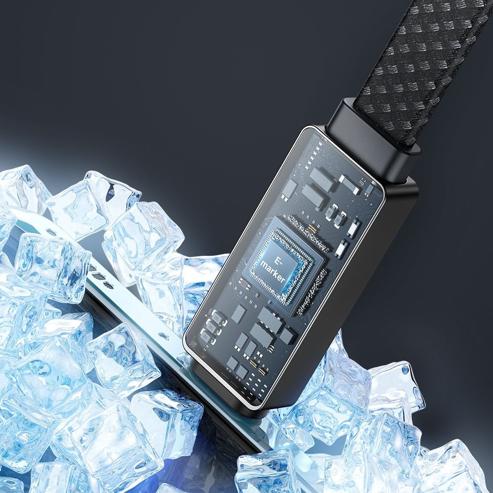 Daten- und Ladekabel USB-C - USB-C McDodo CA-4470 Rythm Display, 100W, 1.2m, Schwarz