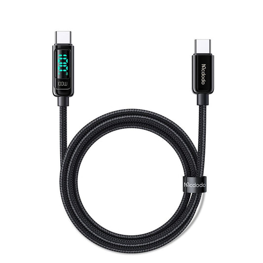 USB-C - USB-C Daten- und Ladekabel McDodo CA-8820 Display, 100W, 1.2m, Schwarz