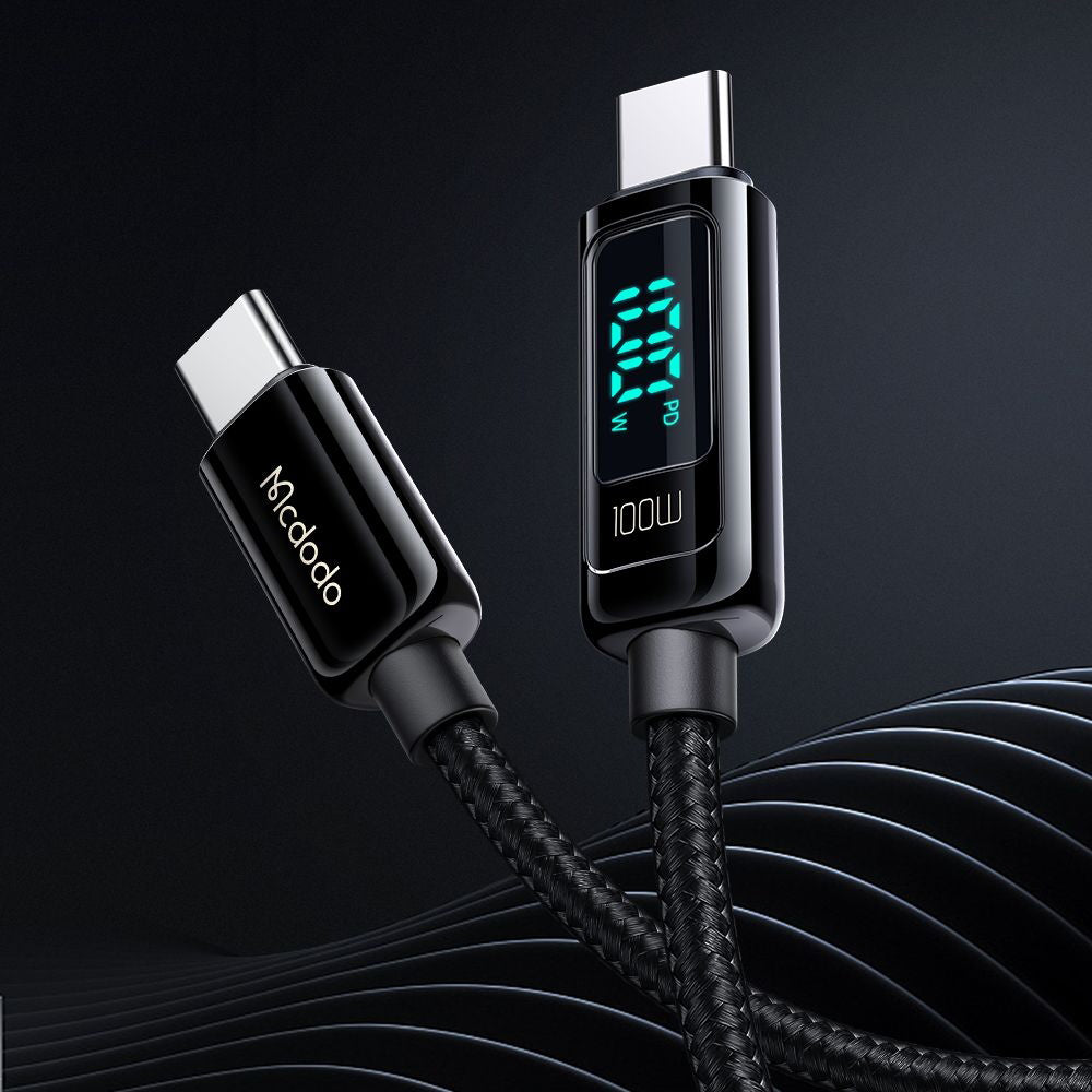 USB-C - USB-C Daten- und Ladekabel McDodo CA-8820 Display, 100W, 1.2m, Schwarz