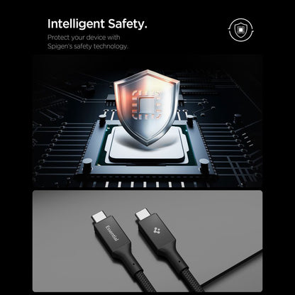 Daten- und Ladekabel USB-C - USB-C Spigen EB10010CC, 100W, 1m, Schwarz