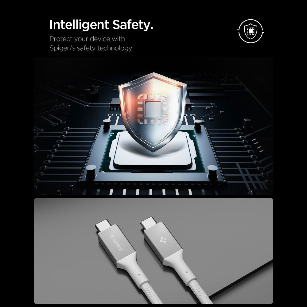 USB-C Data and Charging Cable - USB-C Spigen EB10015CC, 100W, 1.5m, White ACA10420