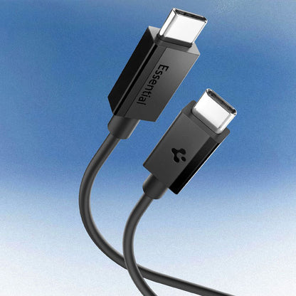 USB-C Daten- und Ladekabel - USB-C Spigen Essential, 60W, 1m, Schwarz