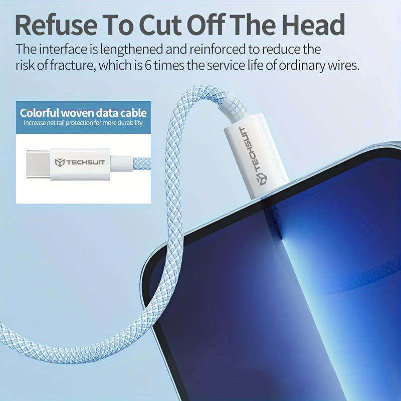 Daten- und Ladekabel USB-C - USB-C Techsuit PCB114D, 60W, 1m, Lila