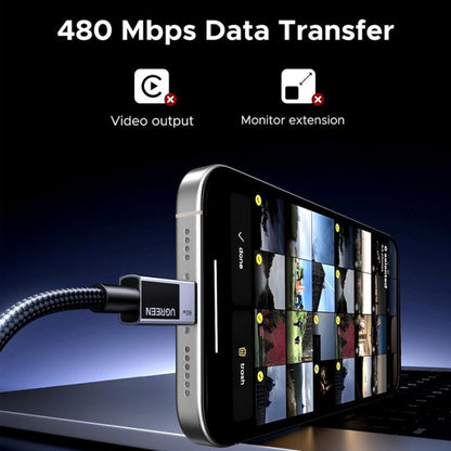 USB-C Daten- und Ladekabel - USB-C UGREEN L524, 60W, 1m, Grau