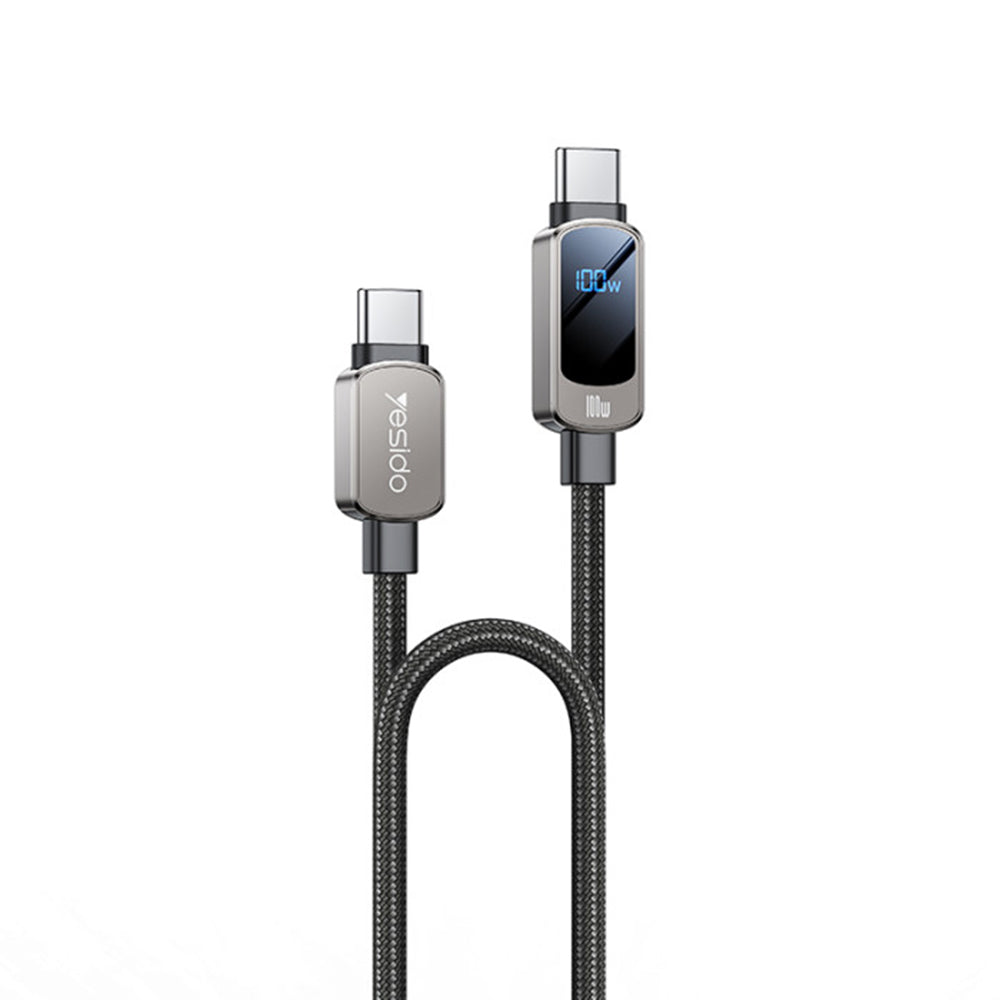 USB-C Daten- und Ladekabel - USB-C Yesido CA179 Display, 100W, 1.2m, Schwarz