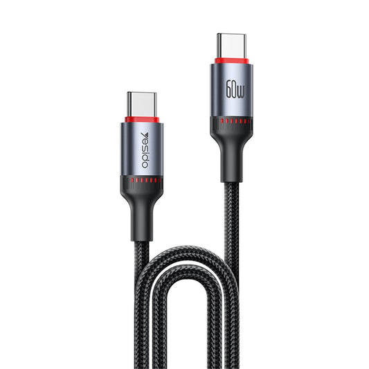 USB-C Daten- und Ladekabel - USB-C Yesido CA181, 60W, 1.2m, Schwarz