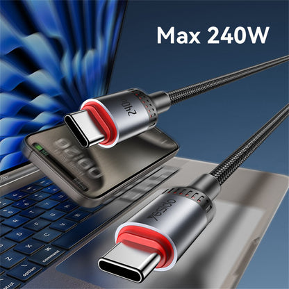 USB-C Daten- und Ladekabel - USB-C Yesido CA185, 240W, 1.2m, Schwarz