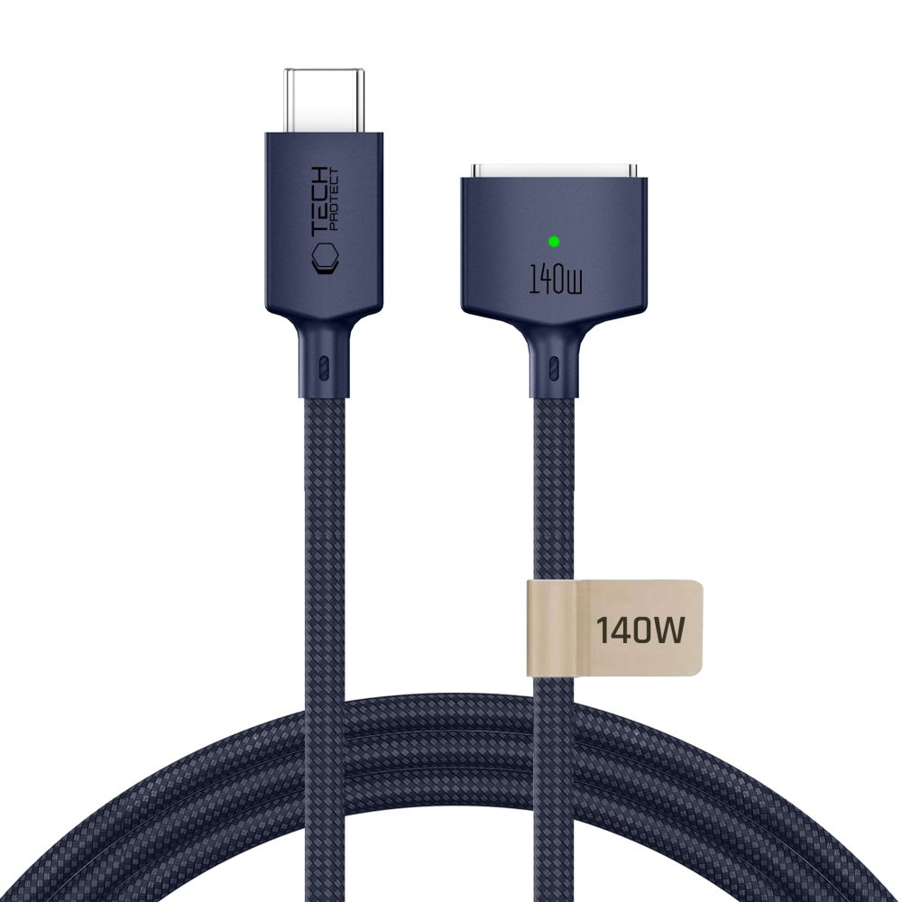 Ladekabel Tech-Protect MMC01 Ultraboost, USB-C - MagSafe 3, 140W, 3m, Marineblau