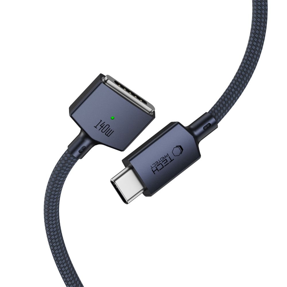 Ladekabel Tech-Protect MMC01 Ultraboost, USB-C - MagSafe 3, 140W, 3m, Marineblau