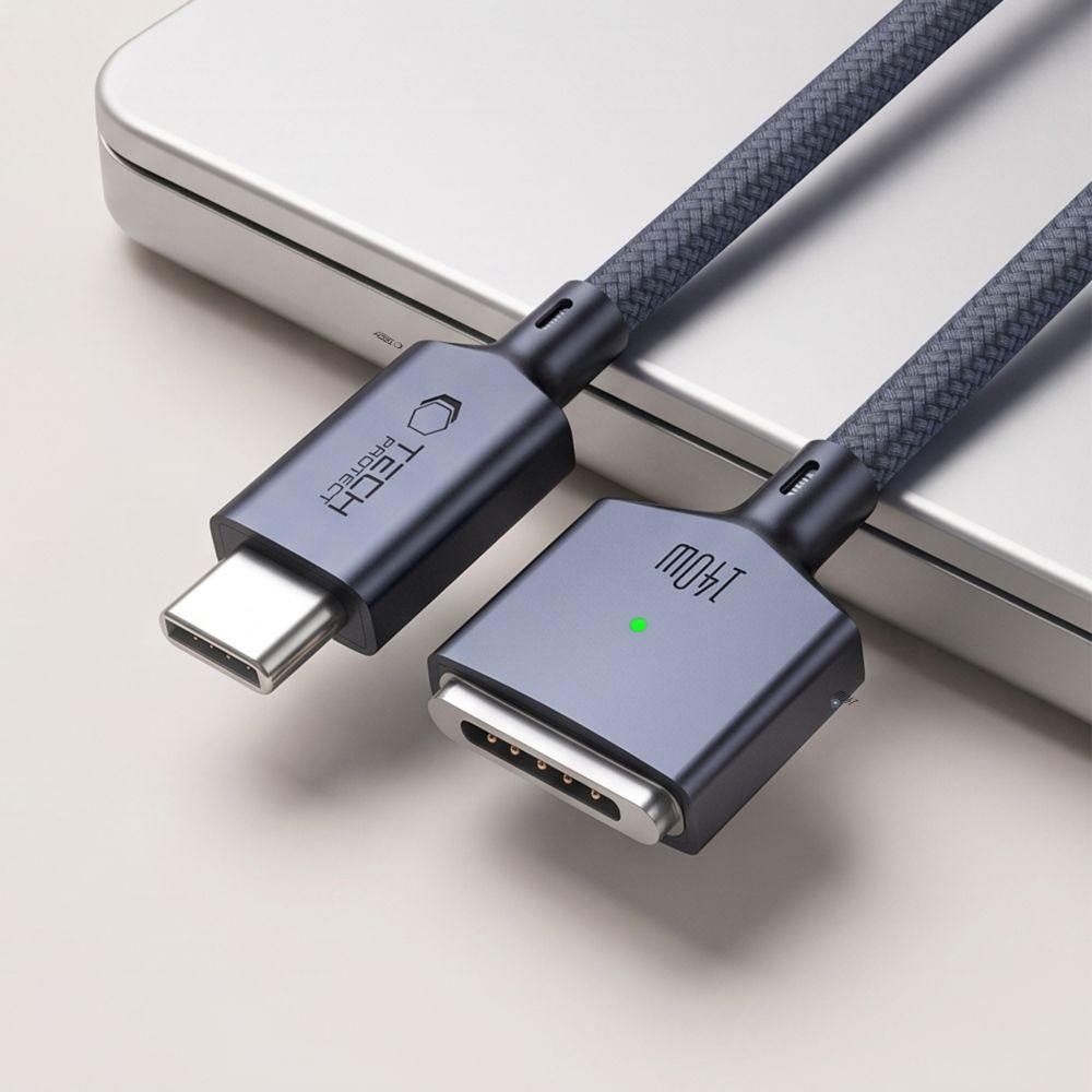 Ladekabel Tech-Protect MMC01 Ultraboost, USB-C - MagSafe 3, 140W, 3m, Marineblau