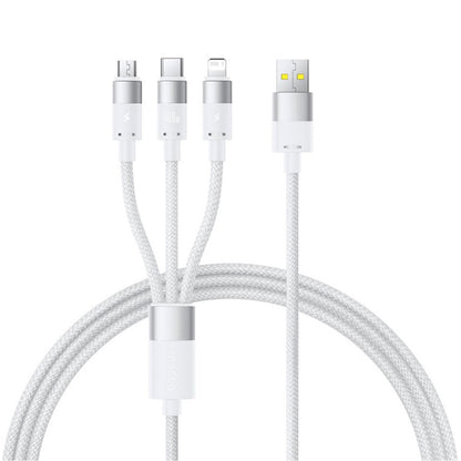 Ladekabel USB-A - Lightning / microUSB / USB-C Baseus StarSpeed, 100W, 1,5m, Weiß P10319900211-00