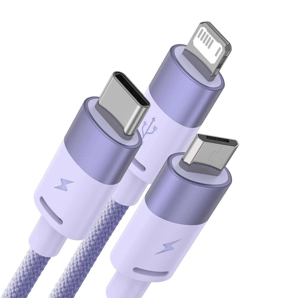 Ladekabel USB-A - Lightning / microUSB / USB-C Baseus StarSpeed 3in1, 20W, 1.2m, Lila CAXS000005