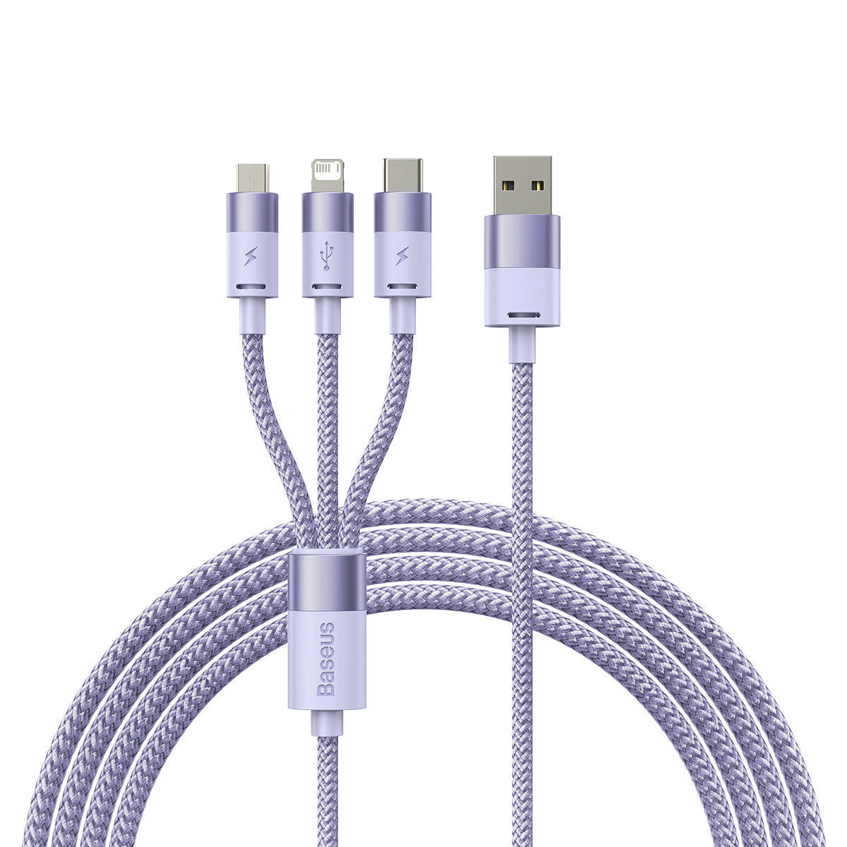 Ladekabel USB-A - Lightning / microUSB / USB-C Baseus StarSpeed 3in1, 20W, 1.2m, Lila CAXS000005