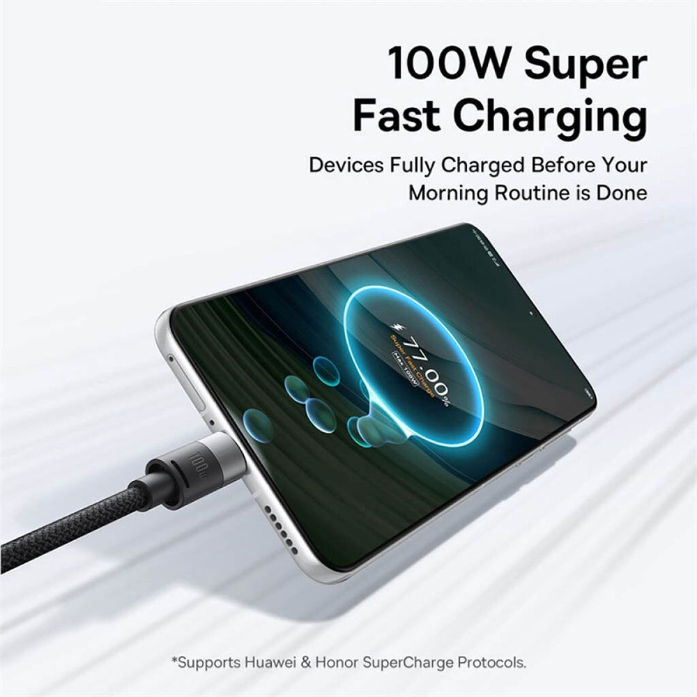 Ladekabel USB-A - Lightning / microUSB / USB-C Baseus StarSpeed, 100W, 1,5m, Weiß P10319900211-00