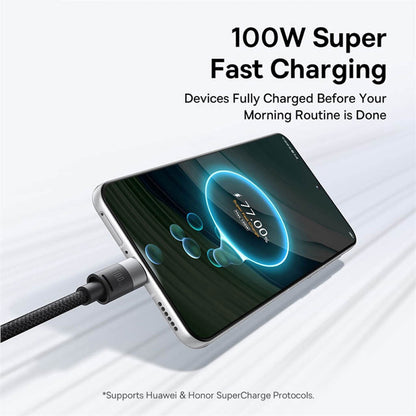 Ladekabel USB-A - Lightning / microUSB / USB-C Baseus StarSpeed, 100W, 1,5m, Weiß P10319900211-00