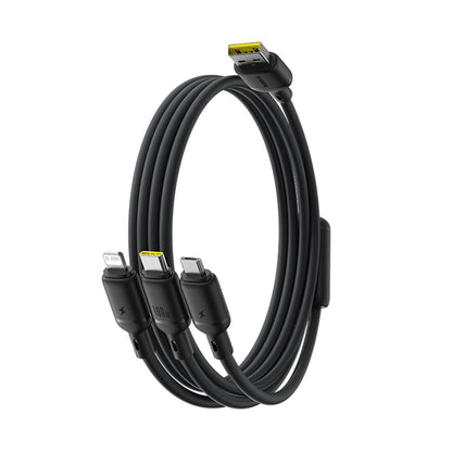 USB-A - Lightning / microUSB / USB-C Baseus Silky 3in1 Ladekabel, 100W, 1.5m, Schwarz P10377705123-00