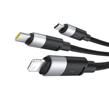 USB-A - Lightning / microUSB / USB-C Baseus StarSpeed 3in1 Ladekabel, 100W, 1,5m, Schwarz P10319900111-01