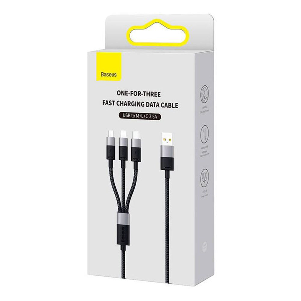 USB-A - Lightning / microUSB / USB-C Baseus StarSpeed 3in1 Ladekabel, 100W, 1,5m, Schwarz P10319900111-01