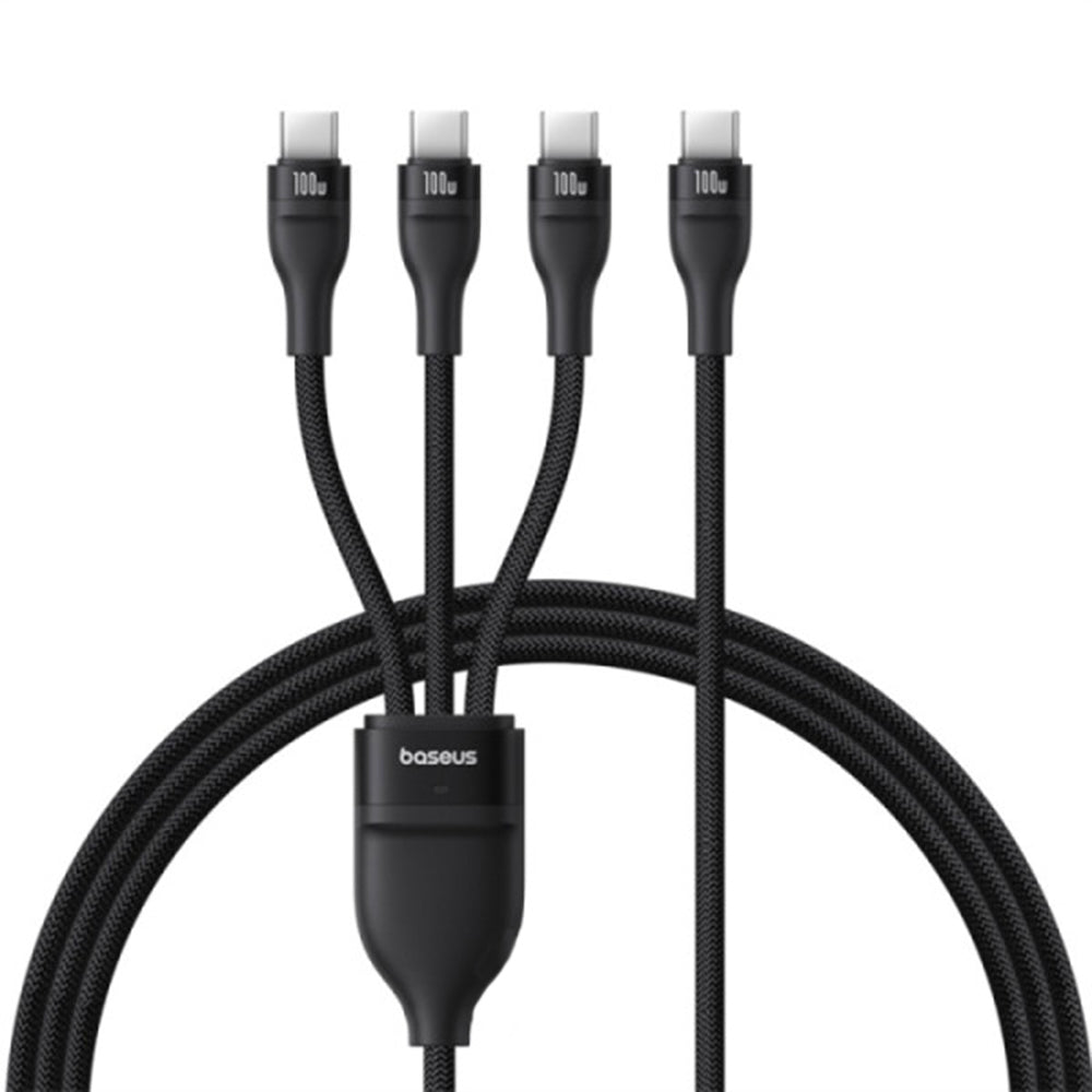 USB-C Ladekabel - 3 x USB-C Baseus Flash Series III 3in1, 100W, 1,5m, Schwarz P10377503111-00