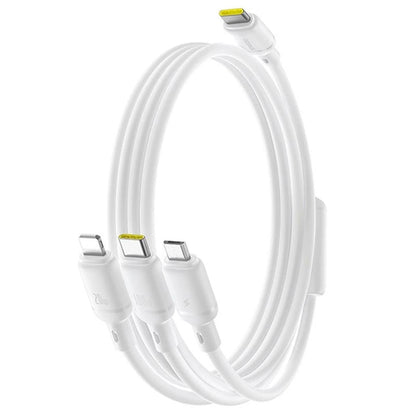 USB-C - Lightning / microUSB / USB-C Ladekabel Baseus Silky 3in1, 100W, 1,5m, Weiß P10377706213-00
