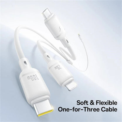 USB-C - Lightning / microUSB / USB-C Ladekabel Baseus Silky 3in1, 100W, 1,5m, Weiß P10377706213-00
