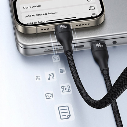 USB-C-Ladekabel - Lightning / 2 x USB-C Baseus Flash Series III 3in1, 100W, 1,5m, Schwarz, Neuware mit geöffneter Verpackung P10377502111-00