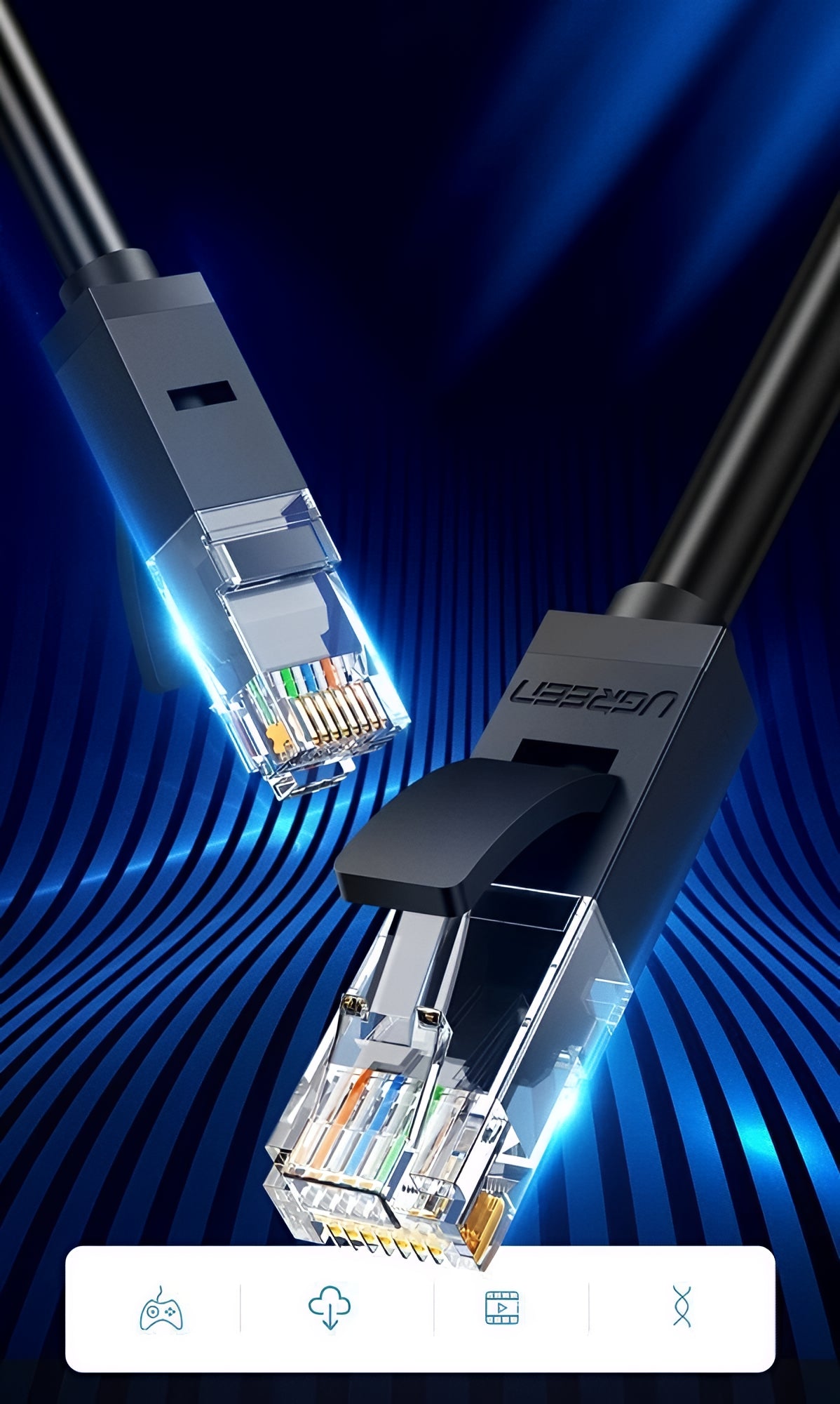 UGREEN NW102 Network Cable, UTP, Cat6, 15m, Black