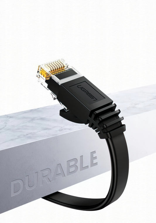 UGREEN NW102 Flat Netzwerkkabel, UTP, Cat6, 3m, Schwarz
