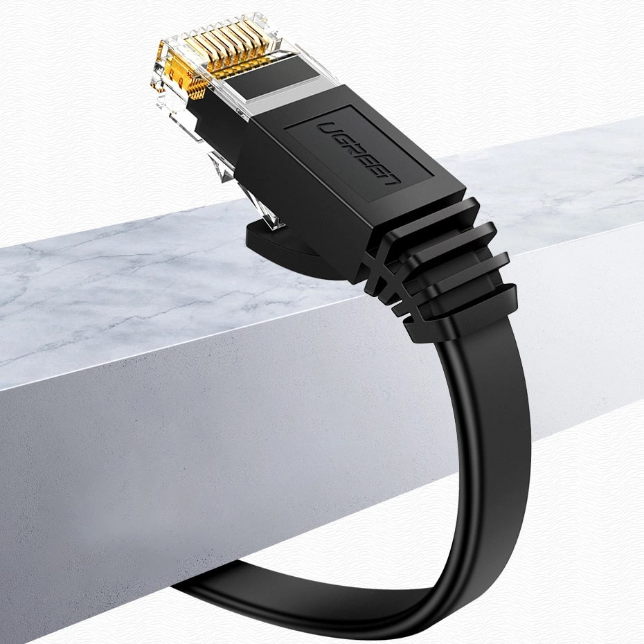 UGREEN NW102 Flaches Netzwerkkabel, UTP, Cat6, 0,5 m, Schwarz