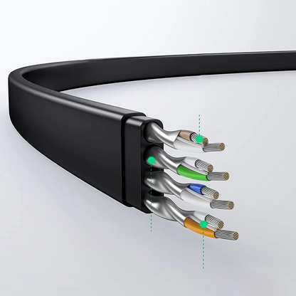 UGREEN NW102 Flaches Netzwerkkabel, UTP, Cat6, 0,5 m, Schwarz