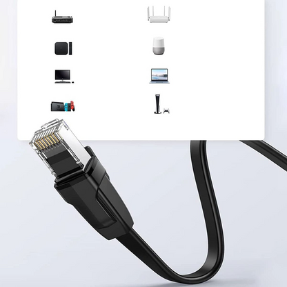 UGREEN NW102 Flaches Netzwerkkabel, UTP, Cat6, 0,5 m, Schwarz