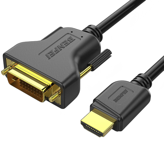 Benfei Videokabel, HDMI - DVI, 1080P, 0,9 m, Schwarz