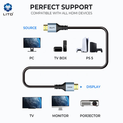 Lito HD119 Videokabel, HDMI - HDMI, 8K, 1,8 m, Schwarz