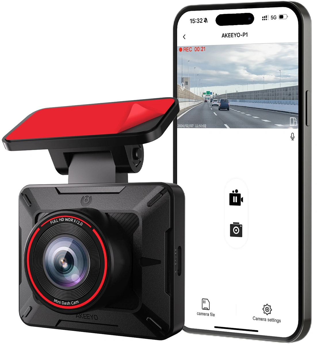 Akeeyo P1 Auto-Kamera, 1080P, Wi-Fi