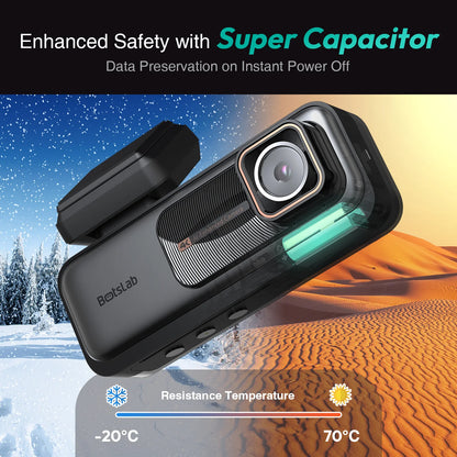 Botslab G980H Auto-Front-Rückfahrkamera Botslab G980H, 4K, Wi-Fi, GPS, 2,45-Zoll-Display 