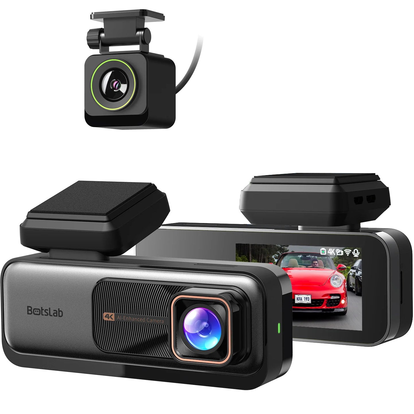 Botslab G980H Auto-Front-Rückfahrkamera Botslab G980H, 4K, Wi-Fi, GPS, 2,45-Zoll-Display 