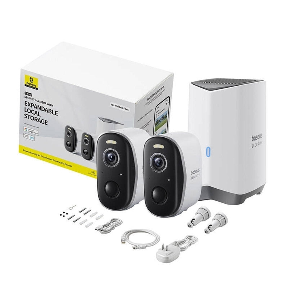 Baseus N1 Plus Überwachungskamera, Wi-Fi, 2K, IP67, Außenbereich, Set 2 Stück S0TY002131