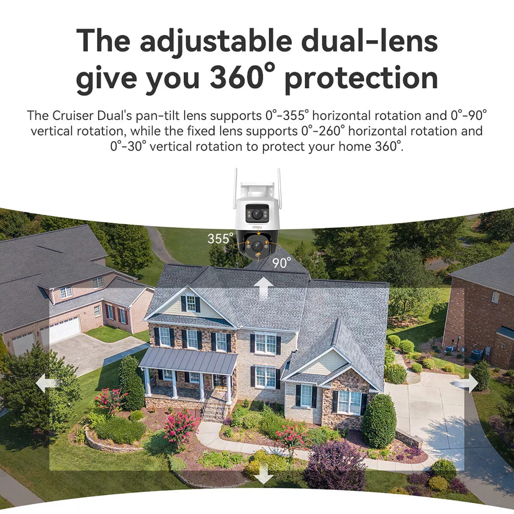 Überwachungskamera Imou Cruiser Dual, Wi-Fi, 2.8K + 2K, IP66, Außenbereich, Weiß IPC-S7XP-8M0WED-0360B