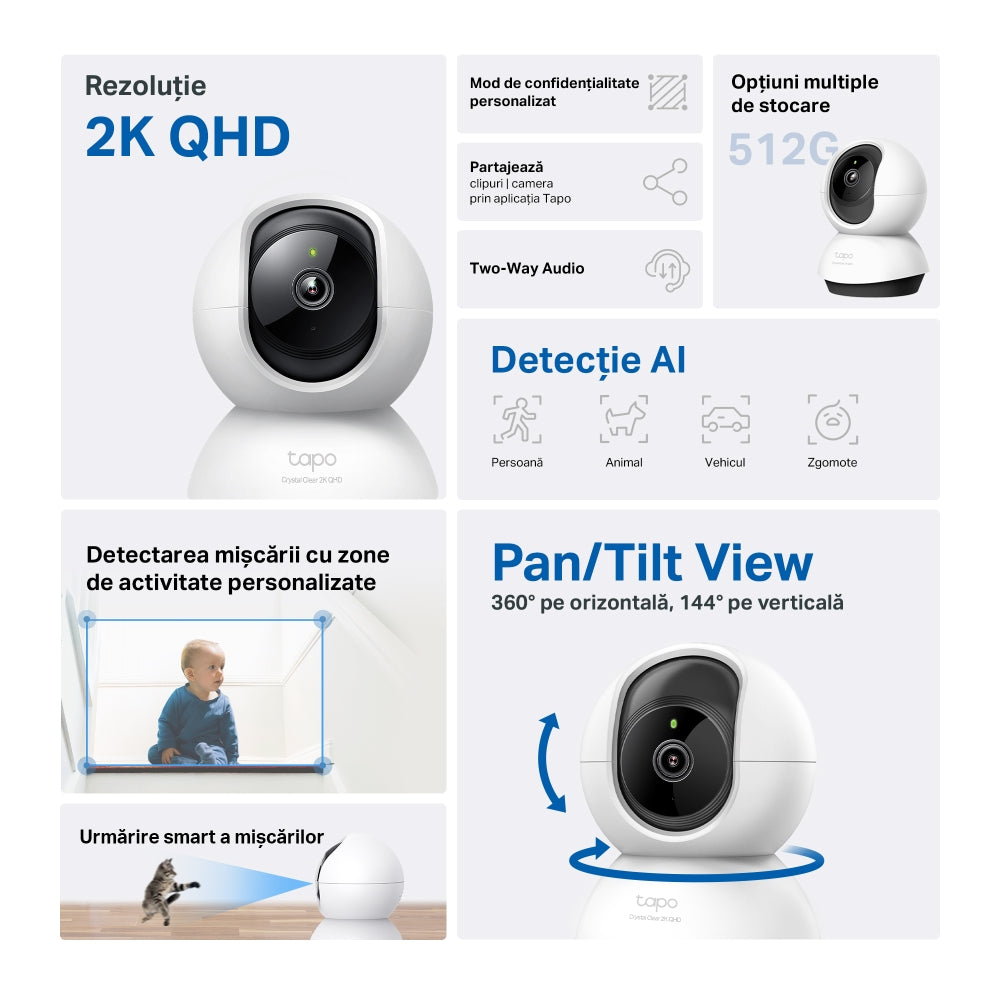 Überwachungskamera TP-LINK Tapo C220, Wi-Fi, 2K, Innenbereich 