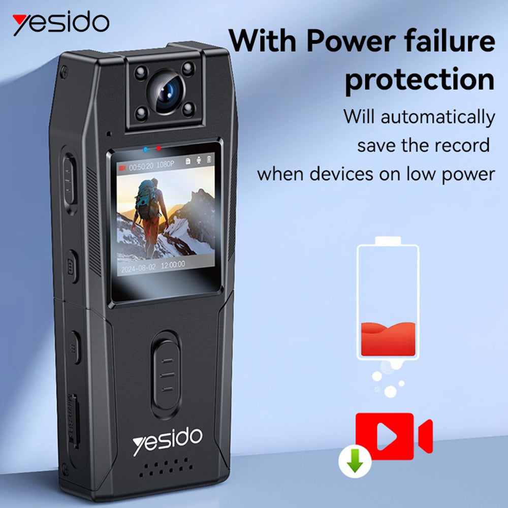 Sportkamera Yesido KM25, 1080P, 1,3-Zoll-Display, Schwarz
