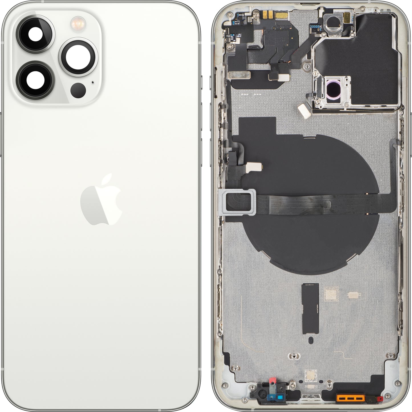 Apple iPhone 13 Pro Max Battery Cover, With Half Case, Silver, Swap 