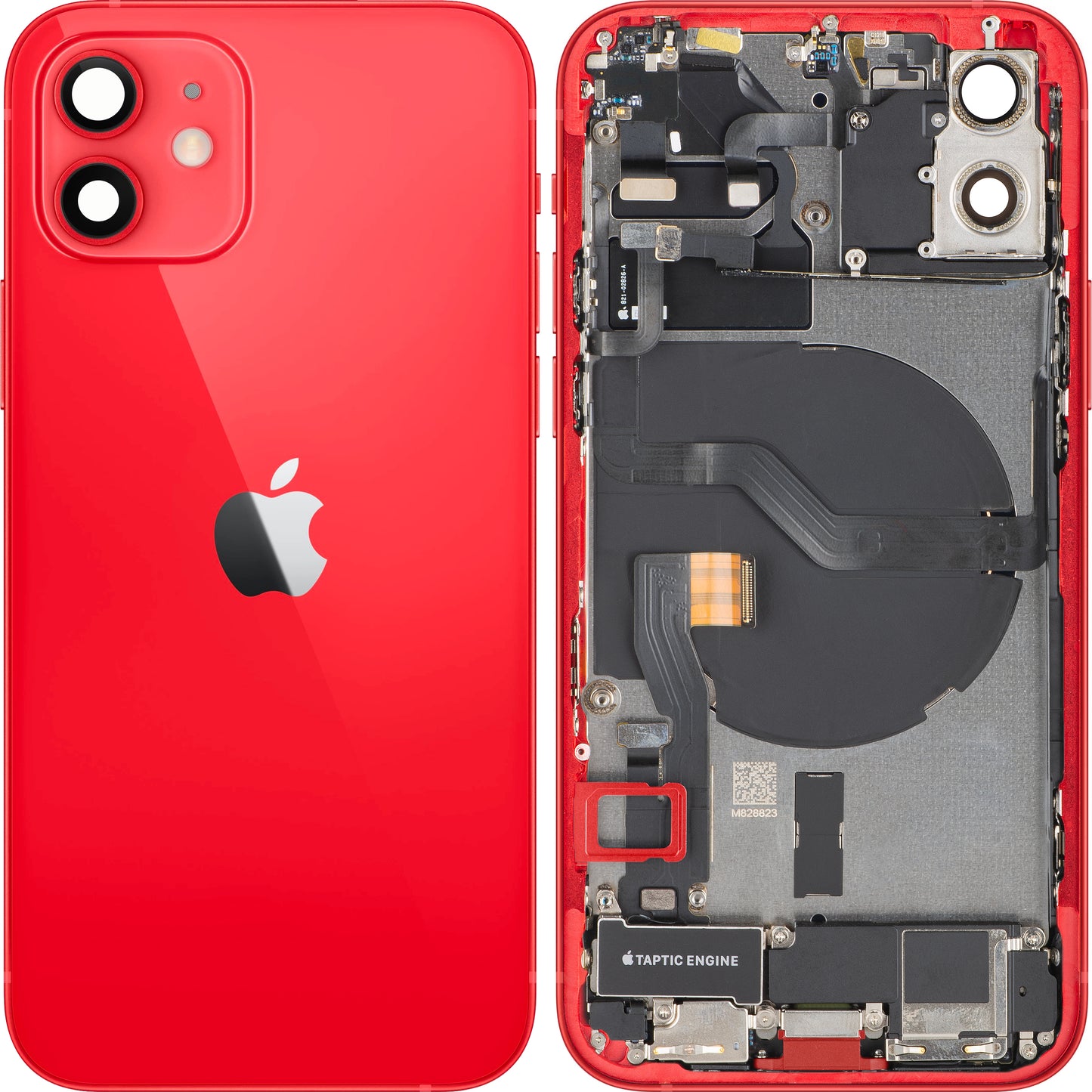 Apple iPhone 12 Akkudeckel, mit Mittelgehäuse, Vollständige Teile, Rot, Swap