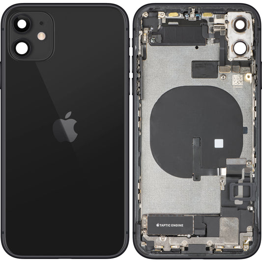 Apple iPhone 11 Akkudeckel, mit Mittelgehäuse, Vollständige Teile, Schwarz, Swap