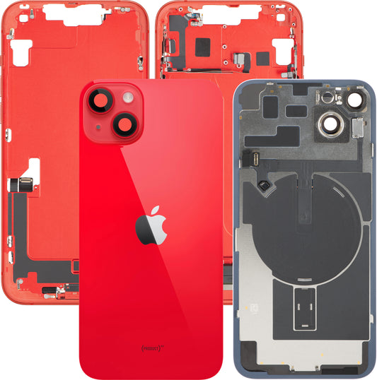 Apple iPhone 14 Plus Battery Cover, With Middle Frame, Full Parts, Red, Swap