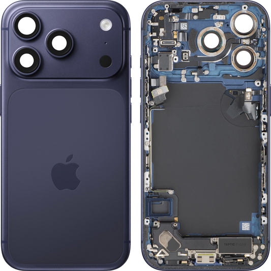 Apple iPhone 17 Pro Akkudeckel, mit Mittelgehäuse, Komplettteile, Dunkelblau (Deep Blue), Swap