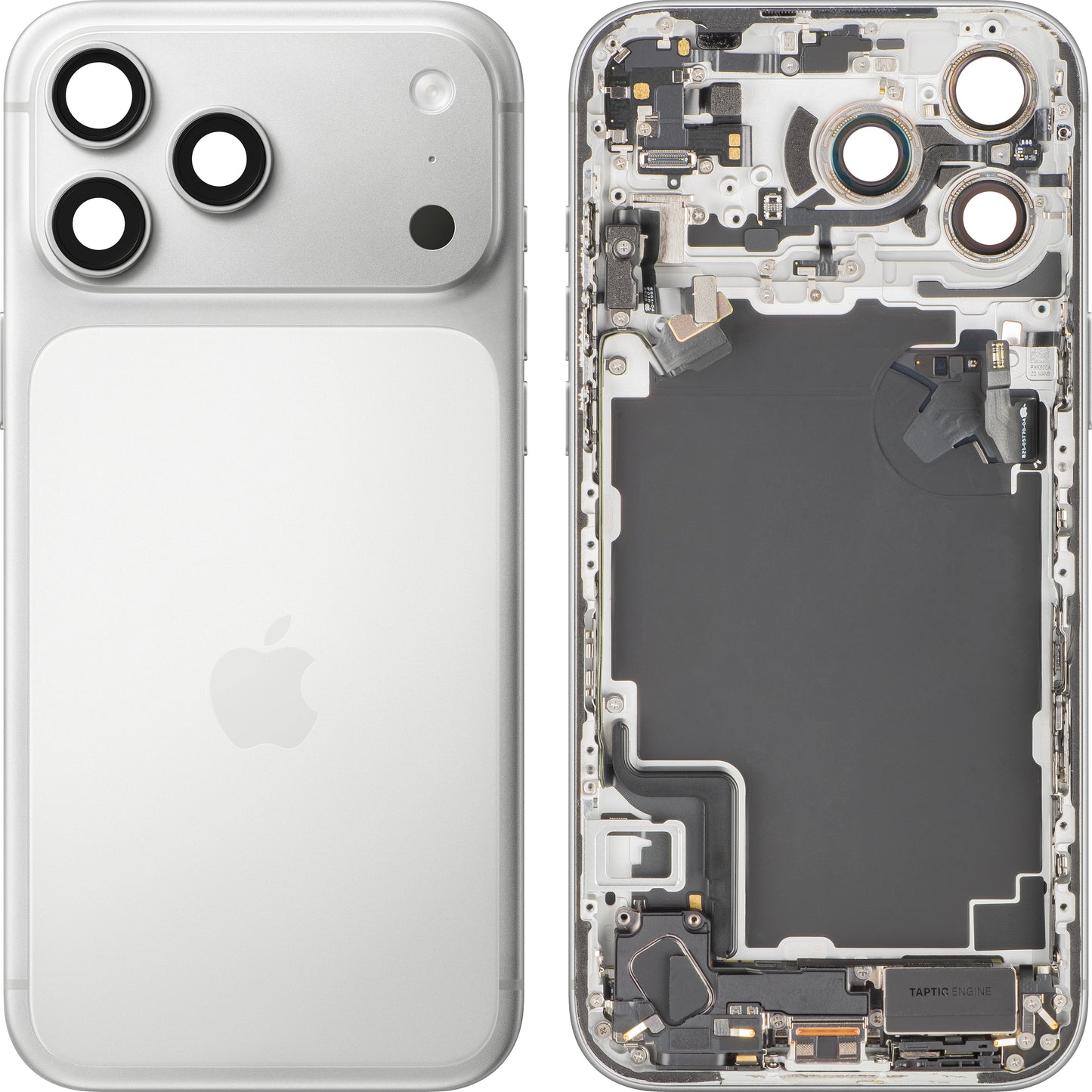 Akkuabdeckung Apple iPhone 17 Pro Max, mit Mittelgehäuse, vollständige Teile, Silber, Swap