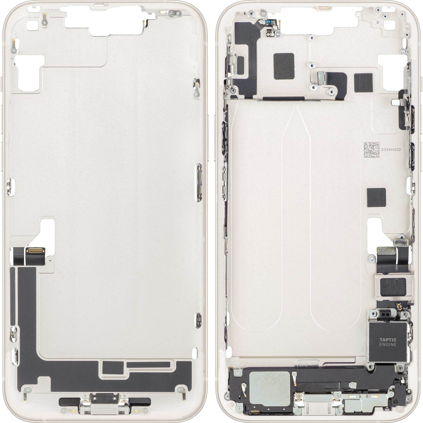 Apple iPhone 14 Plus Battery Cover, With Middle Frame, Full Parts, White (Starlight), Swap